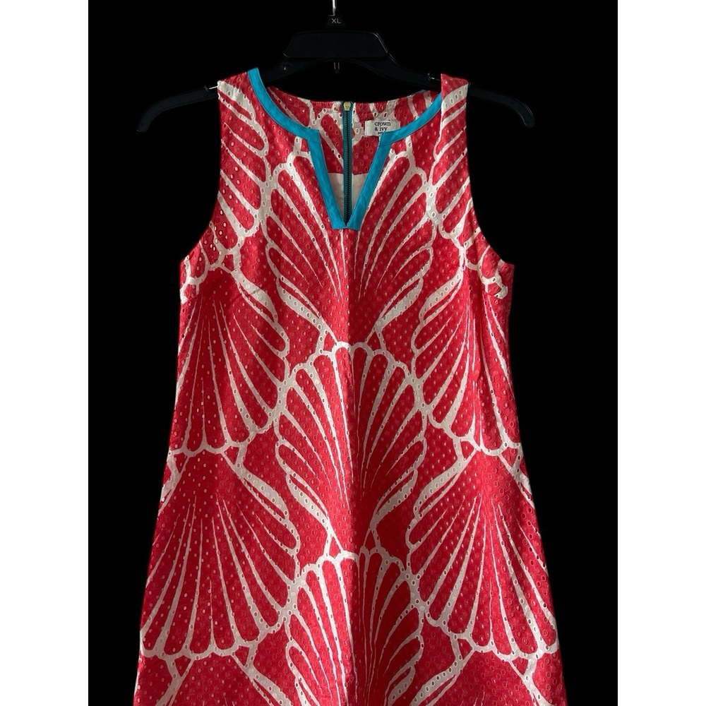 Womens Crown & Ivy Dress size 2 Spring‎ Summer Pink Lace Sleeveless Cruise Vacay - Picture 4 of 6